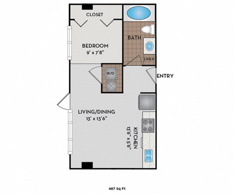 Metro 112 Apartments - Bellevue, WA - Botanica-I floor plan 487 Sq Ft