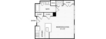 Malden Square Apartments | Malden, MA | 549 Sq Ft Floor Plan