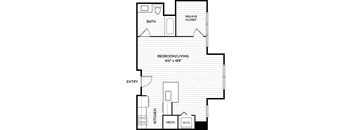 Malden Square Apartments | Malden, MA | 553 Sq Ft Floor Plan