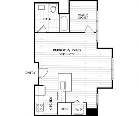Malden Square Apartments | Malden, MA | 553 Sq Ft Floor Plan