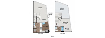 The Matisse - Portland, OR Apartments - Klimt Floor Plan 789 Sq Ft