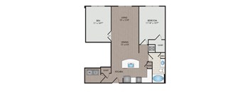 Marshall Park Apartments & Townhomes - Raleigh, NC- Norman floor plan 1025 Sq Ft