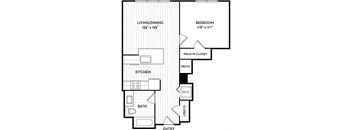 Malden Square Apartments | Malden, MA | 606 Sq Ft Floor Plan