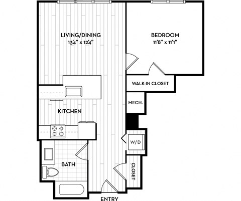 Malden Square Apartments | Malden, MA | 606 Sq Ft Floor Plan