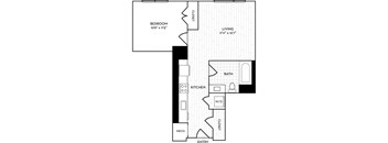 Velo Forest Hills Apartments - A11 Floor Plan 607 Sq Ft - Boston, MA Apartments