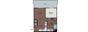 Pace Apartments - South Las Vegas, NV - 11F1 Floor Plan 624 SF
