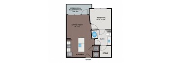 Lake Vue Apartments - Orlando, FL - 11F1 Floor Plan 650 SF