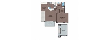 NoA on McNeil Apartments - Round Rock Austin, TX - 11T1 Floor Plan 677 SF