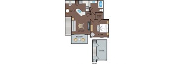 NoA on McNeil Apartments - Round Rock Austin, TX - 11T1 Floor Plan 677 SF