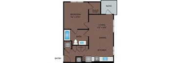 Pace Apartments - South Las Vegas, NV - 11F3 Floor Plan 686 SF