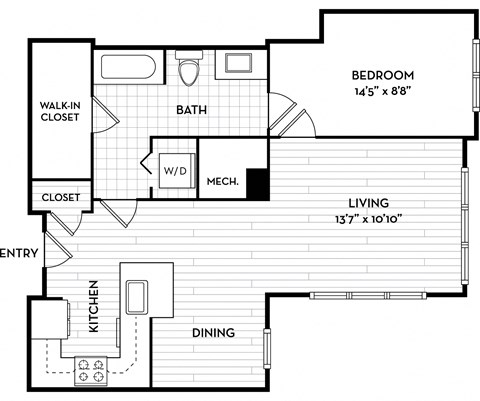 Malden Square Apartments | Malden, MA | 688 Sq Ft Floor Plan