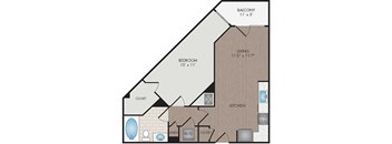 Marshall Park Apartments & Townhomes - Raleigh, NC- Abbott floor plan 695 Sq Ft