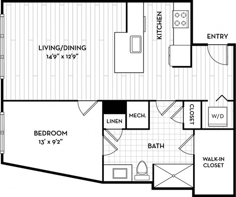Malden Square Apartments | Malden, MA | 696 Sq Ft Floor Plan