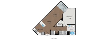 The Reserve at Tysons Corner - Raleigh, NC- Soho floor plan 706 Sq Ft
