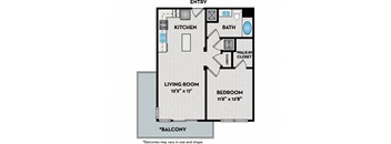 LaVida Apartments - Miami, FL - 11F1 Floor Plan 728 SF