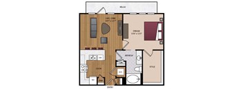 Stella - Dallas, TX - 11F3A Floor Plan 739 SF