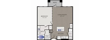 Stoneledge - Grapevine, TX - A1 Floor Plan 751 SF