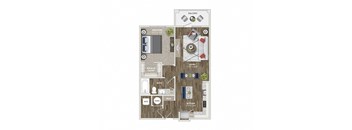 Briley apartments - downtown Matthews, NC - 11F1 Floor Plan 762 SF