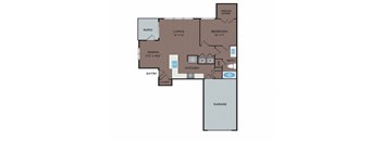 NoA on McNeil Apartments - Round Rock Austin, TX - 11F1A Floor Plan 766 SF