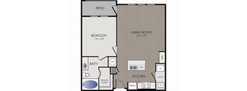 Stoneledge - Grapevine, TX - A2 Floor Plan 767 SF