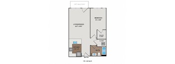 The Matisse - Portland, OR - Manet floor plan 775 Sq Ft