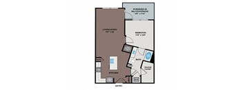 Lake Vue Apartments - Orlando, FL - 11F2 Floor Plan 790 SF