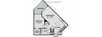 LaVida Apartments - Miami, FL - 11F2 Floor Plan 801 SF