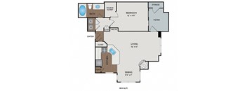 Boulder Creek - Sammamish, WA Apartments - Sandstone Floor Plan 804 SF