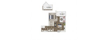 Briley apartments - downtown Matthews, NC - 11F4 Floor Plan 828 SF