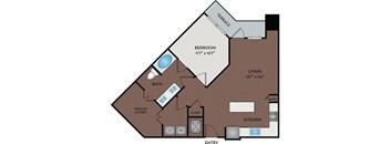 Larq Henderson Apartments | Dallas, TX | 11F4 Floor Plan 848 SF