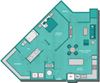 11F4 Floor Plan Larq Henderson Apartments | Dallas, TX | 11F4 Floor Plan 848 SF