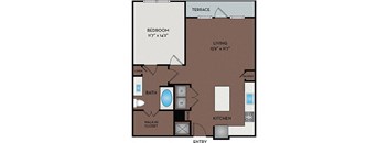 Larq Henderson Apartments | Dallas, TX | 11F5A Floor Plan 856 SF