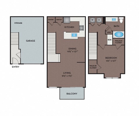 NoA on McNeil Apartments - Round Rock Austin, TX - 11T3 Floor Plan 859 SF