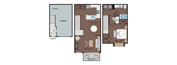 NoA on McNeil Apartments - Round Rock Austin, TX - 11T3 Floor Plan 859 SF