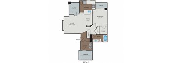 Boulder Creek - Sammamish, WA Apartments - Quartz Floor Plan 907 SF
