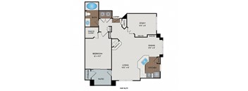 Boulder Creek - Sammamish, WA Apartments - Travertine Floor Plan 928 SF
