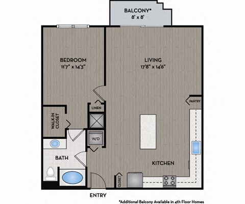 The District Boynton - Boynton Beach, FL - 11F2 Floor Plan 980 SF