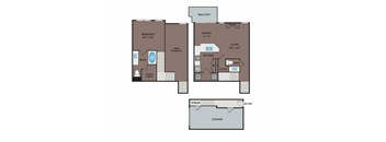 NoA on McNeil Apartments - Round Rock Austin, TX - 11T2 Floor Plan 807 SF