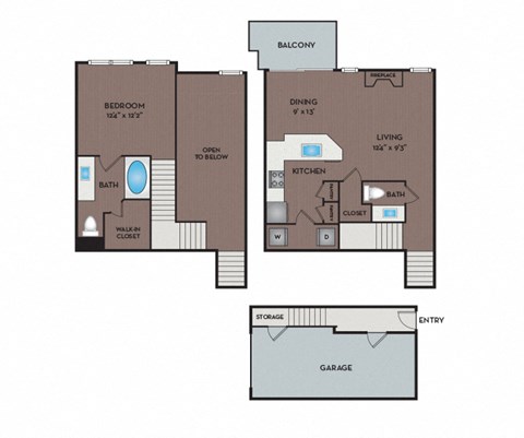 NoA on McNeil Apartments - Round Rock Austin, TX - 11T2 Floor Plan 807 SF