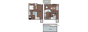 NoA on McNeil Apartments - Round Rock Austin, TX - 11T2 Floor Plan 807 SF