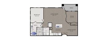 Stoneledge - Grapevine, TX - A6 Floor Plan 1010 SF
