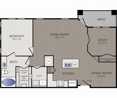 Stoneledge - Grapevine, TX - A6 Floor Plan 1010 SF