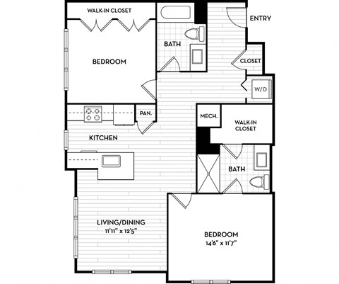 Malden Square Apartments | Malden, MA | 1014 Sq Ft Floor Plan