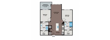 Lake Vue Apartments - Orlando, FL - 22F2 Floor Plan 1023 SF