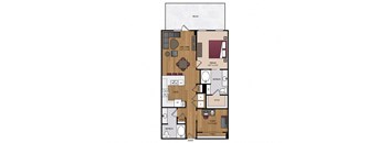 Stella - Dallas, TX - 22F1A Floor Plan 1026 SF
