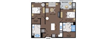 Joule La Floresta - Brea, CA - 22F2A Floor Plan 1037 SF
