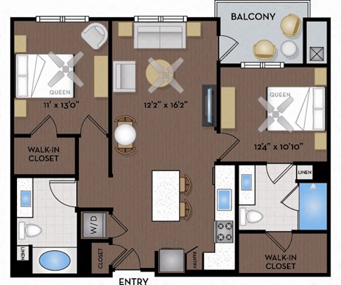 Joule La Floresta - Brea, CA - 22F2A Floor Plan 1037 SF