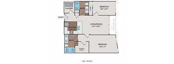 The Matisse - Portland, OR - Rousseau floor plan 1039 Sq Ft