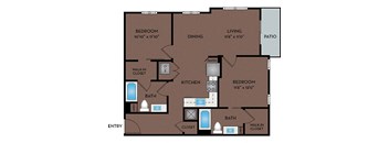 Pace Apartments - South Las Vegas, NV - 22F2 Floor Plan 1041 SF