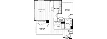 Malden Square Apartments | Malden, MA | 1045 Sq Ft Floor Plan